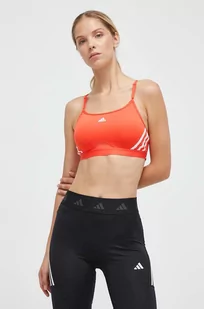 adidas Performance biustonosz sportowy Aeroreact kolor czerwony - Bielizna sportowa damska - miniaturka - grafika 1