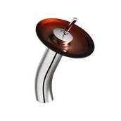 Baterie umywalkowe - Bateria umywalkowa brąz Szklana Evg Trade - miniaturka - grafika 1