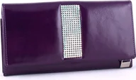 Portfele - Swarovski CV 140 Swarovski kolekcja Giovani skórzany portfel damski fioletowy CV 140 - miniaturka - grafika 1