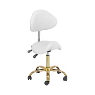 Krzesła i taborety kosmetyczne - Physa Krzesło siodłowe 51 65 cm 150 kg białe/ złote - Taborety i krzesła kosmetyczne - miniaturka - grafika 1