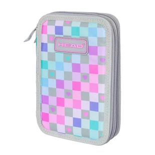 Piórnik podwójny bez wyposażenia HEAD CHECKERED HEARTS, AC2 - Piórniki - miniaturka - grafika 1