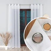 Firany - Firana gotowa z woalu na srebrnych przelotkach, rozmiar 140x230 cm, WITW01 - miniaturka - grafika 1