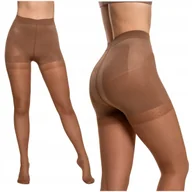 Rajstopy - Modelujące Rajstopy Damskie 20 Den Efekt Push-Up Beżowe Gładkie Moraj R.5 - miniaturka - grafika 1