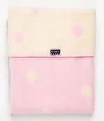 Koce i narzuty dla dzieci - Womar Kocyk dla niemowląt, 75x100 bawełniany 100% - Grochy różowy jasny z ecru - miniaturka - grafika 1
