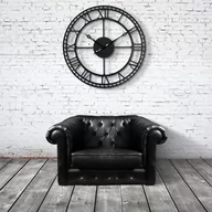 Zegary - Duży metalowy zegar ścienny czarny 80cm - miniaturka - grafika 1