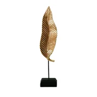 Figurki dekoracyjne - Złota figurka dekoracyjna liść 13X8X56 - miniaturka - grafika 1
