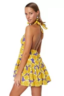 Sukienki - Sukienka - wielokolorowa - podstawowa, żółto-wielokolorowa, 42, Żółto-wielokolorowy, 40 - miniaturka - grafika 1