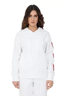 Bluzy damskie - Love Moschino Zippered Regular Fit Bluza damska, Optyczna biel, 40 - miniaturka - grafika 1