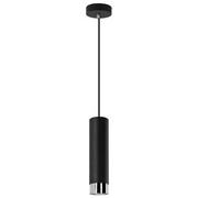 Lampy sufitowe - Lampex Hava lampa wisząca 1-punktowa czarna/srebrna LPX0092/1 CZA - miniaturka - grafika 1