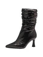 Kozaki damskie - Tamaris Damskie 1-1-25055-41 modne kozaki, czarne, 36 EU, czarny, 36 EU - miniaturka - grafika 1