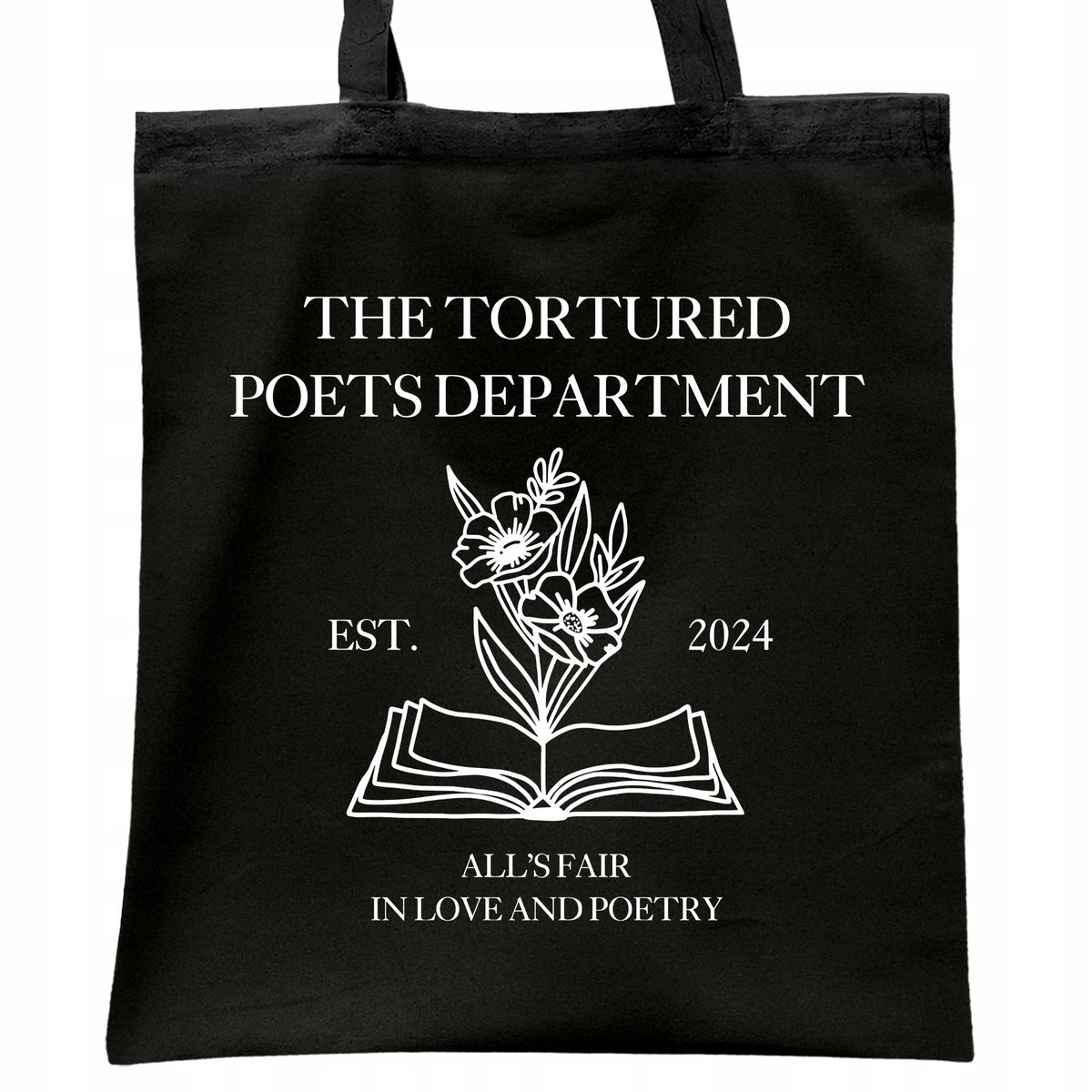 Torba bawełniana czarna na zakupy Taylor Swift The Tortured Poets