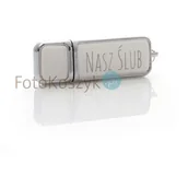 Pendrive - Pendrive Nasz Ślub MG-USB 2.0 biała skóra (8GB) MG PDs10-8GB biały NŚ - miniaturka - grafika 1