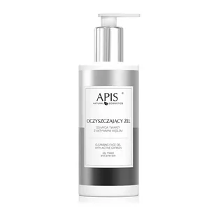 Apis Professional Oczyszczający żel do mycia twarzy z aktywnym węglem 300 ml - Żele do mycia twarzy - miniaturka - grafika 1