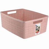 Pojemniki biurowe - Koszyk do przechowywania Curver Jute M 12L, pudrowy róż - miniaturka - grafika 1
