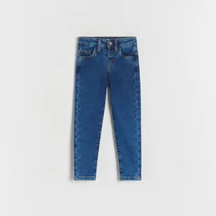 Reserved - Jeansy slim z efektem sprania - Niebieski - Spodnie i spodenki dla dziewczynek - miniaturka - grafika 1