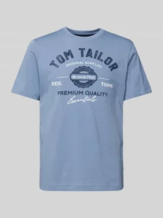 T-shirt o kroju regular fit z czystej bawełny z nadrukiem z logo - Koszulki męskie - miniaturka - grafika 1