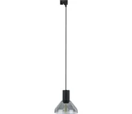 Lampy sufitowe - Żyrandol na łańcuchu do systemu szynowego NEO 1xE27/15W/230V czarny/dym czarny - miniaturka - grafika 1