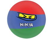 Naczynia i sztućce jednorazowe - Congee.pl Talerzyki urodzinowe Ninja 18 cm 6 szt TP18-NINJA1 - miniaturka - grafika 1