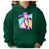 Bluzy dla dziewczynek - BLUZA DZIECIĘCA HUNTRIX RUMI KPOP 134-140 Z KAPTUREM BAWEŁNIANA JAKOŚĆ - miniaturka - grafika 1