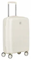 Walizki - Walizka podróżna ABS twarda kabinowa mała na kółkach Ryanair Peterson mocna beżowa - miniaturka - grafika 1