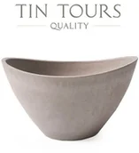 Donice - DONICA Z KOMPOZYTU W KSZTAŁCIE ŁÓDKI TAUPE 30x22x17h cm - miniaturka - grafika 1