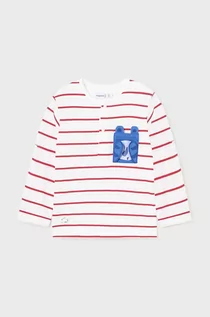 Bluzki dla chłopców - Mayoral longsleeve bawełniany niemowlęcy kolor czerwony wzorzysty - grafika 1