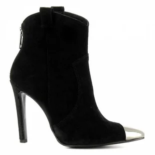 Czarne zamszowe botki na szpilce CARINII - Carinii - Botki damskie - miniaturka - grafika 1