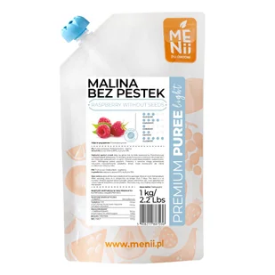 Menii Premium Puree Light Malina bez pestek 1kg - Koncentraty warzywne, przeciery - miniaturka - grafika 1