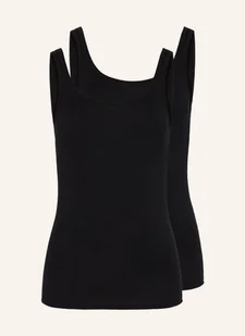 Schiesser Topy Modal Essentials, 2 Szt. schwarz - Koszulki i topy damskie - miniaturka - grafika 1
