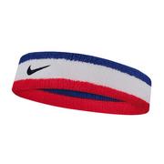 Ściągacze i opaski sportowe - Nike, Opaska na głowę, Headband Swoosh 620, niebiesko-biało-czerwona - miniaturka - grafika 1
