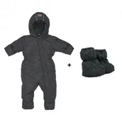 Kombinezony dla dzieci - Lodger Zestaw kombinezon zimowy grafitowy Taslon Pigeon, rozm. 86 + buciki grafitowe - miniaturka - grafika 1