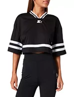 Koszulki i topy damskie - Starter Black Label Damska koszulka startowa Cropped Mesh Jersey T-Shirt, czarna/biała, M - miniaturka - grafika 1