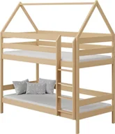 Łóżka dla dzieci i młodzieży - Elior Skandynawskie łóżko piętrowe z naturalnego drewna, sosna - Zuzu 3X 180x90 cm - miniaturka - grafika 1
