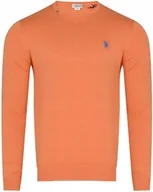Swetry męskie - U.S. POLO ASSN. - SWETER MĘSKI BURT 173 67923 53241 216 sweter pomarańczowy - miniaturka - grafika 1