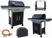 Grille gazowe - GRILL GAZOWY ALABAMA DEKRAFT 3+1 PALNIKI RUSZT ŻELIWNY + POKROWIEC - miniaturka - grafika 1