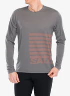 Bluzy sportowe męskie - Bluza do biegania Salomon Sense Aero LS Tee GFX - castel - miniaturka - grafika 1