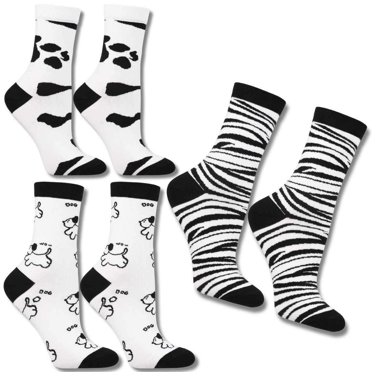 Skarpety Damskie Bawełniane Skarpetki Animal Print 3-Pak Moraj 38-41
