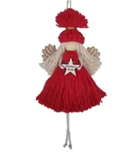 Bombki - ANIOŁEK MAKRAMA ZAWIESZKA NA CHOINKĘ, PREZENT NA CHRZEST, URODZINY  PAMIĄTKA - miniaturka - grafika 1