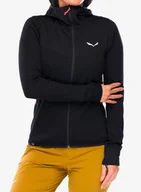 Bluzy sportowe damskie - Bluza damska Salewa Puez Waffle Hyb PL HD Jacket - black out - miniaturka - grafika 1