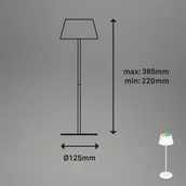 Lampy stojące - Briloner Lampa stołowa LED Kiki z akumulatorem RGBW, biała - miniaturka - grafika 1