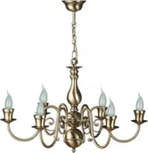 Lampy sufitowe - Lampa wisząca Solar Żyrandol z mosiądzu ŚWIECA 6 płomienny - miniaturka - grafika 1