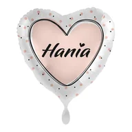 Balony i akcesoria - Balon imienny foliowy Hania serce pakowany 43 cm - miniaturka - grafika 1