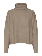 Swetry damskie - Vero Moda Golf w kolorze szarobrązowym - miniaturka - grafika 1
