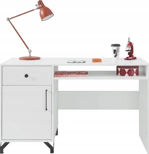 Biurko Białe Szkolne Młodzieżowe Bergen - Biurka dla dzieci - miniaturka - grafika 1