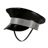 Czapki damskie - Boland Boland 33020  czapka Black Rock, czarno-srebrna z gumką, gwiazda rocka, punk-lady, kapelusz, kostium, karnawał, impreza tematyczna 33020 - miniaturka - grafika 1