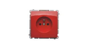 Kontakt Simon KONTAKT_SIMON Gniazdo pojedyncze z uziemieniem BASIC Czerwony BMGZ1.01/22 - Gniazdka elektryczne - miniaturka - grafika 1