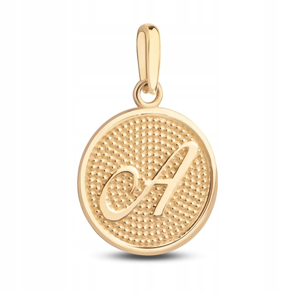 ZŁOTA WYJĄTKOWA ZAWIESZKA MEDALIK LITERKA A 585