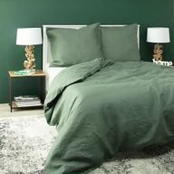 Pościel - Dekoria pl pl Komplet pościeli lnianej Linen 160x200cm green 160 x 200 cm 2 poszewki 80 x 70 cm 764-159-08 - miniaturka - grafika 1