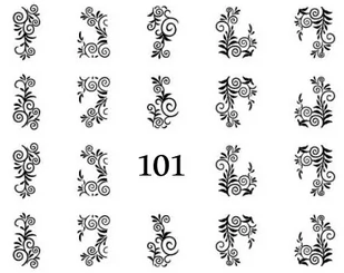 Naklejki wodne na paznokcie - nr 101 - Ozdoby do paznokci - miniaturka - grafika 1