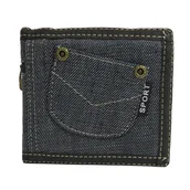 Portfele - Portfel Młodzieżowy Sportowy Jeans Czarny - miniaturka - grafika 1